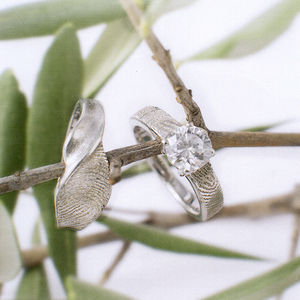 voorbeelden van ringen met lichte vingerafdruk - zilver, in matte en glanzende uitvoering