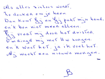 het gedicht dat Bregtje Smidts schreef 