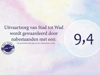 Uitvaartzorg van Stad tot Wad gewaardeerd met een 9,4